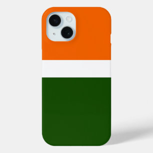 Orange White Green Plain Colour Block Design iPhone 15 Case