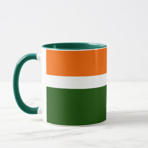 Orange White Green Plain Colour Block Design  Mug