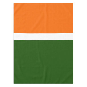 Orange White Green Plain Colour Block Design Tablecloth
