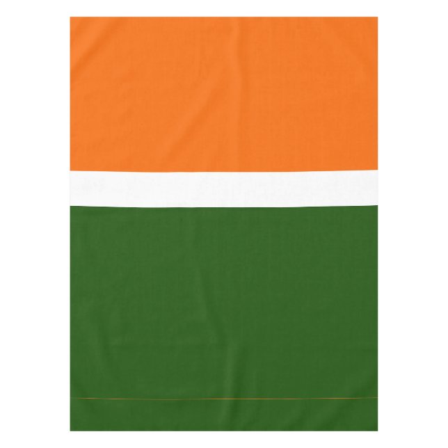 Orange White Green Plain Colour Block Design  Tablecloth (Front)