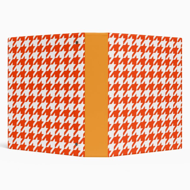 Orange White Houndstooth Check Binder (Background)