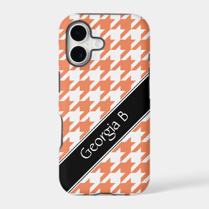 Orange & White Houndstooth custom iPhone 5 Case