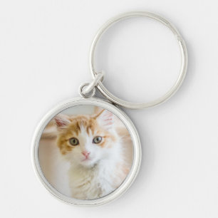 Orange & White Kitten Keychain