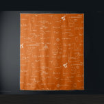 Orange White Mathematic Formulas Equations Tapestry<br><div class="desc">Orange and white backdrop with a pattern of math formulas and equations. Perfect room decor for college rooms or as a graduation backdrop. Illustrated and designed by Patricia Alvarez.</div>
