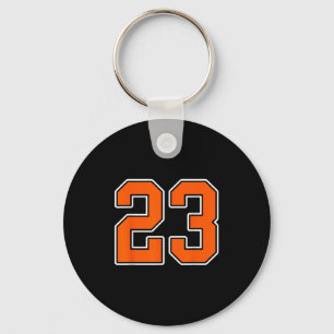 Orange White Number 23 Jersey Player Uniform #23 Keychain