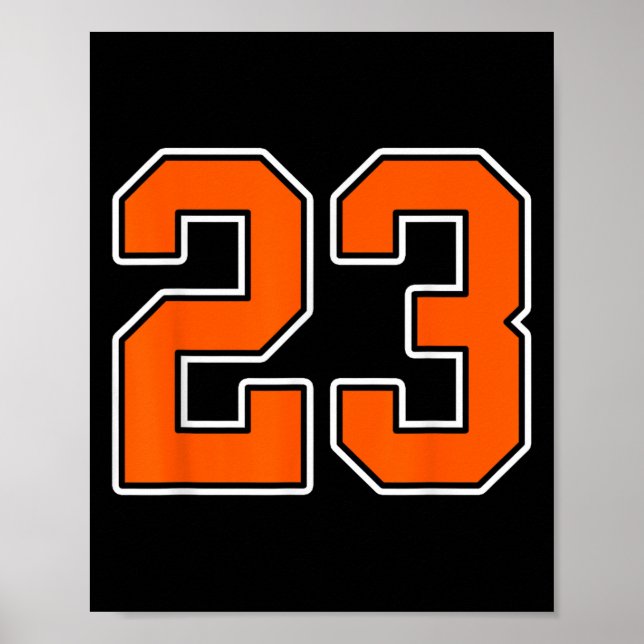 Orange White Number 23 Jersey Player Uniform #23  Poster (Front)