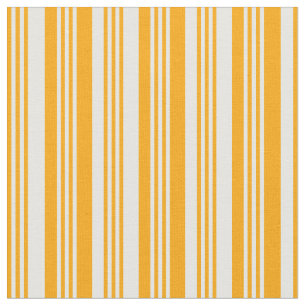 Orange & White Pattern of Stripes Fabric