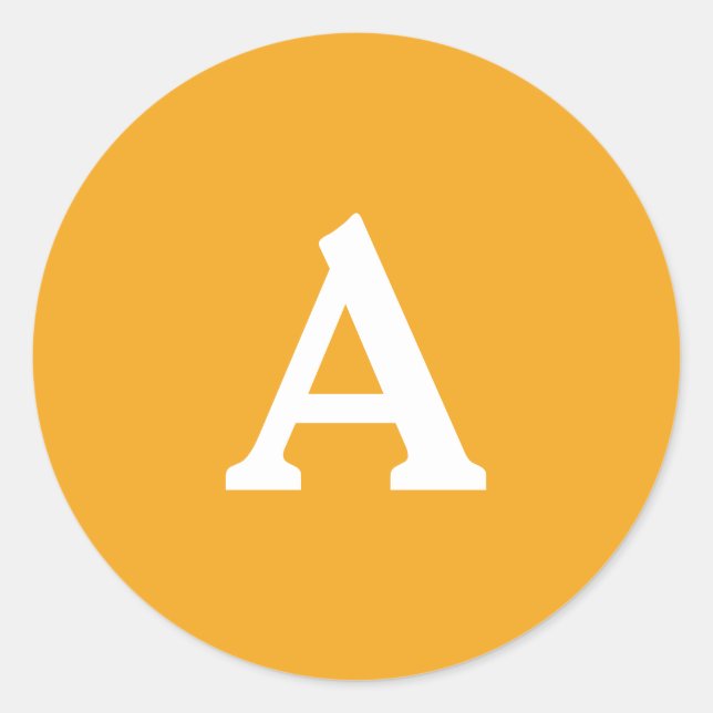 Orange & White Personalized Monogram Envelope Seal (Front)