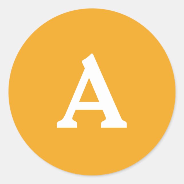 Orange & White Personalized Monogram Envelope Seal (Front)