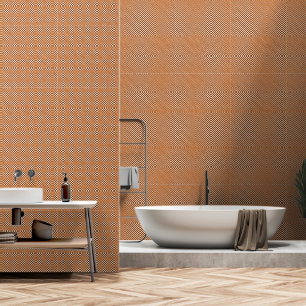 Orange White Plaid Gingham Wallpaper