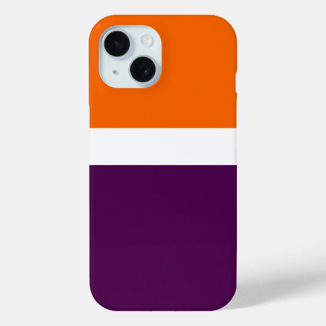 Orange White Purple Plain Colour Block Design  Case-Mate iPhone Case (Back)
