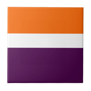 Orange White Purple Plain Colour Block Design  Tile