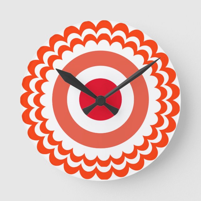 Orange white round clock (Front)