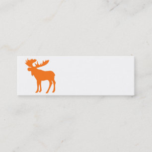 Orange white simple moose business cards