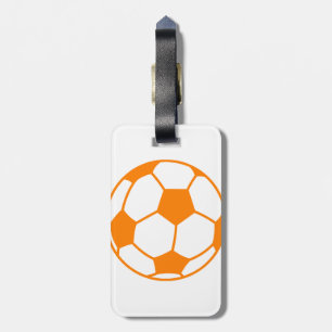 Orange & White Soccer Luggage Tag