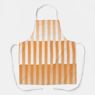 Orange White Striped Pattern Apron