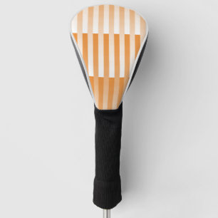Orange White Striped Pattern Golf Head Cover