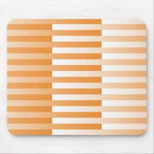 Orange White Striped Pattern Mouse Pad