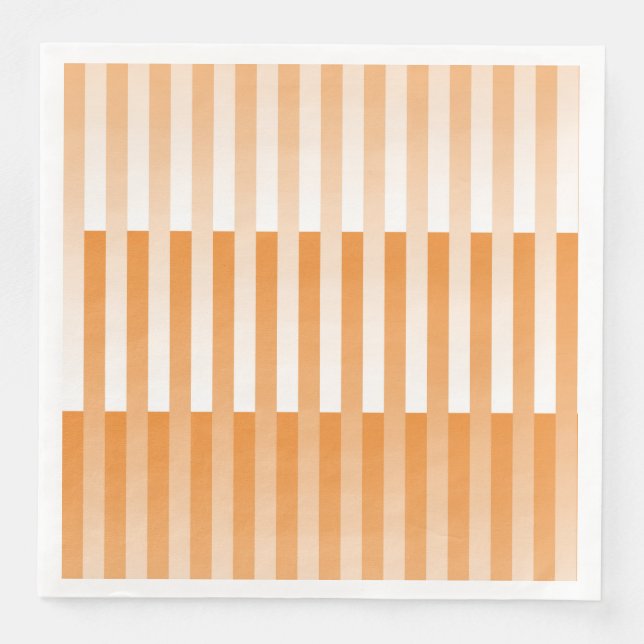 Orange White Striped Pattern Napkin (Front)