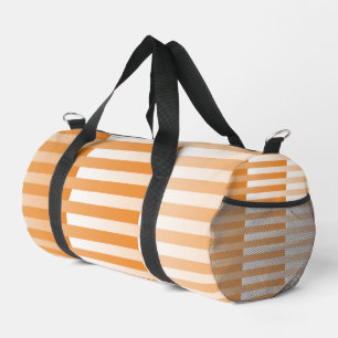 Orange White Striped Pattern Small Duffle Bag