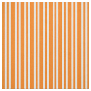 Orange White Stripes Pattern Fabric