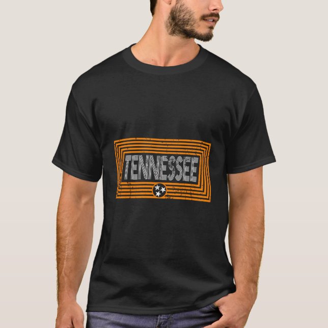 Orange White Tennessee State Flag Design Unique Te T-Shirt (Front)