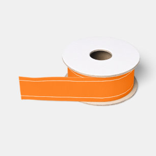 Orange White Trim Preppy Sports School Timeless Grosgrain Ribbon