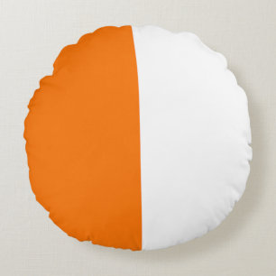 Orange White Two Colour Tone Half Split Round Pillow