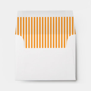 Orange White Vertical Stripe Lined Envelopes