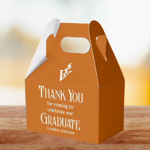Orange White Veterinary School Graduation Party Favor Box