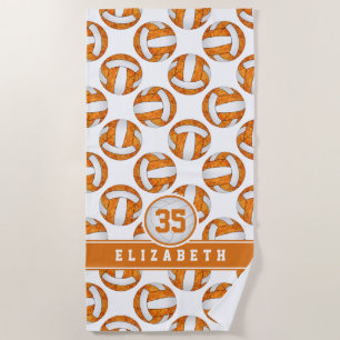 orange white volleyball club colours girls beach towel