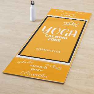 Orange White Yoga Mat