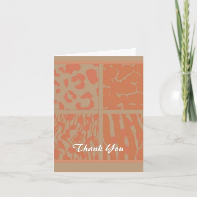 Orange Wild Animal Pattern Thank You (Front)