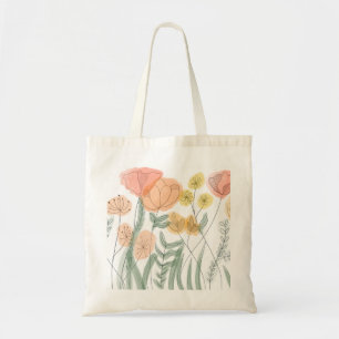 Orange Wildflowers Tote Bag