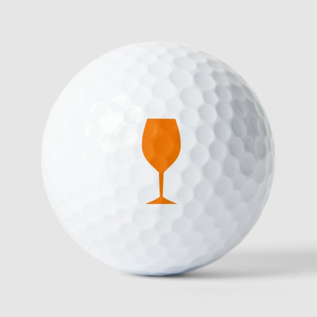 Orange Wine Glass Golf Balls (Front)