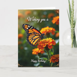 Orange Winged Birthday Card
