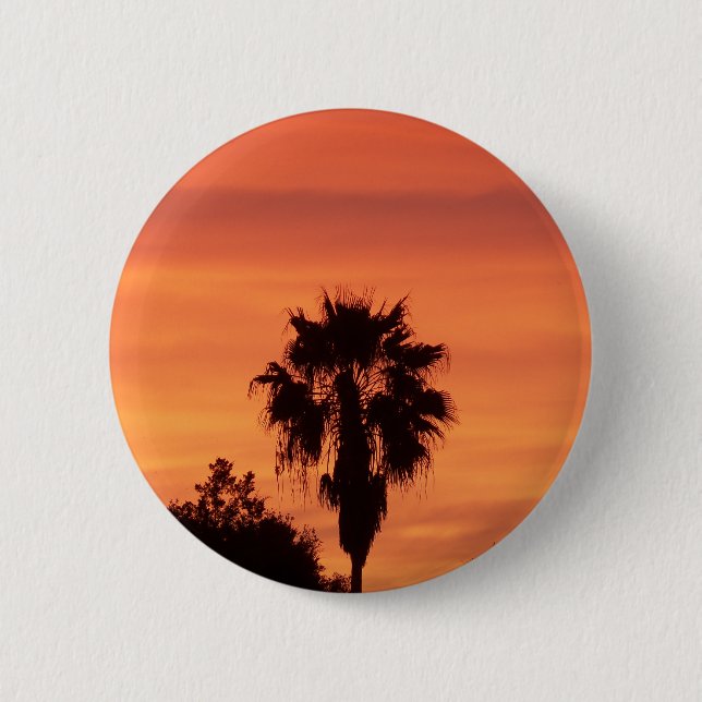Orange Winter FL sunset 2 Inch Round Button (Front)