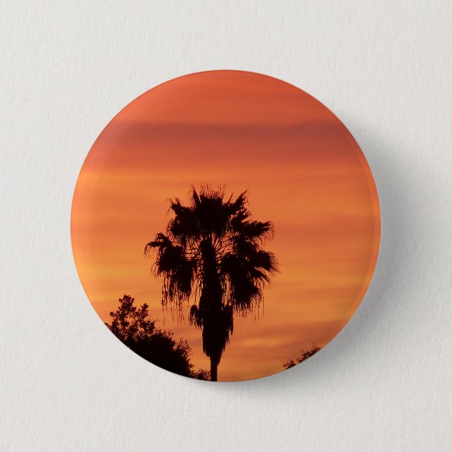 Orange Winter FL sunset 2 Inch Round Button (Front)