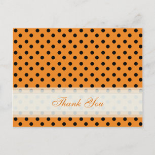 Orange with Black Polka Dot Thank You Cards