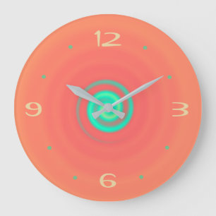 Orange with Lime Green Swirl> Kitchen Clock