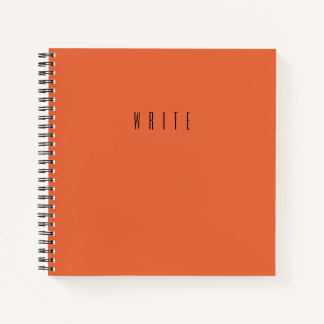 Orange Write Typography Text Notebook