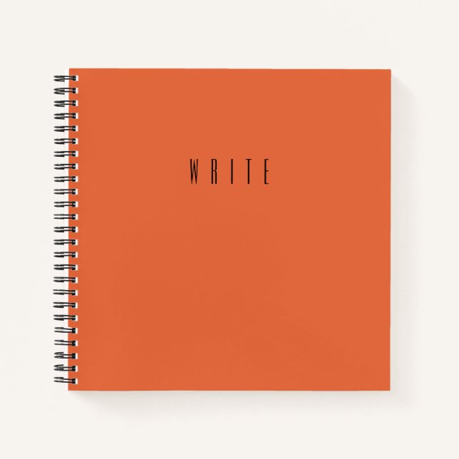 Orange Write Typography Text Notebook (Front)