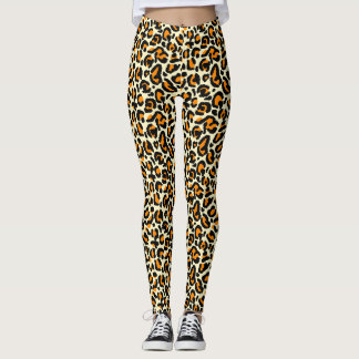 Orange y2k Leopard Print Leggings