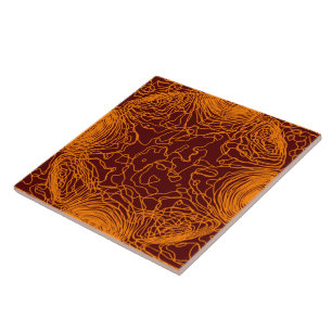 Orange Yarn Ceramic Tile