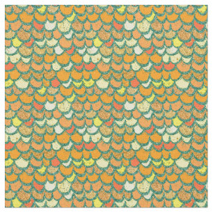Orange Yellow and Green Mermaid or Dragon Scales Fabric