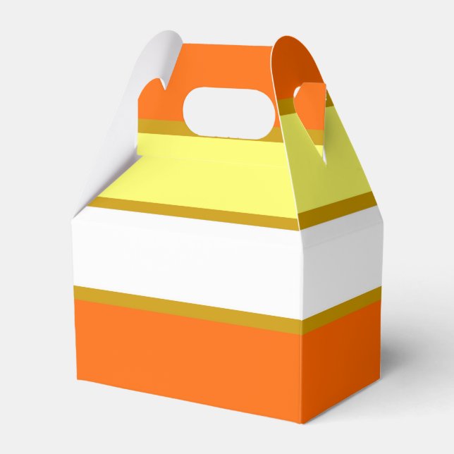 Orange, Yellow and White Stripes Favor Box (Front Side)