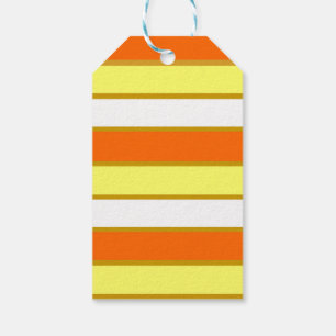 Orange, Yellow and White Stripes Gift Tags