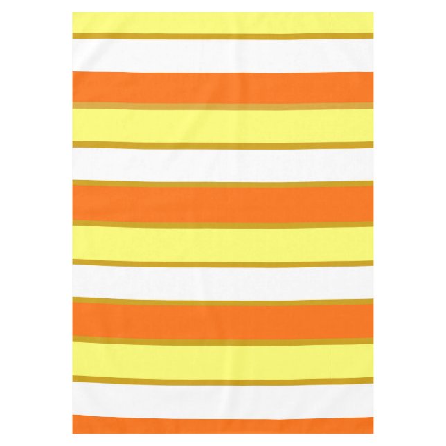 Orange, Yellow and White Stripes Tablecloth (Front)
