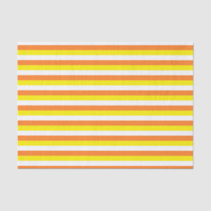 Orange, Yellow and White Stripes Tissue Paper