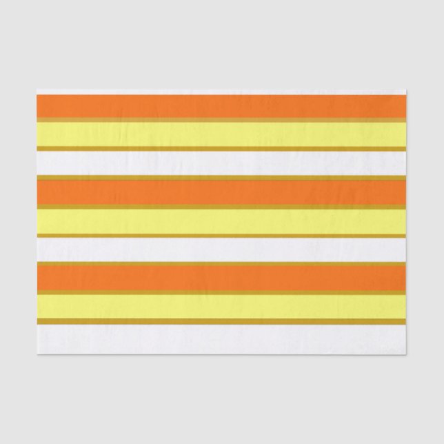 Orange, Yellow and White Stripes Tissue Paper (Front)